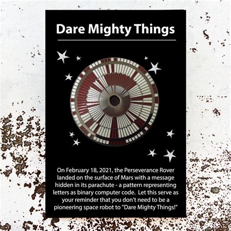 Dare Mighty Things Mars Rover Perseverance Parachute Enamel Pin – The ...