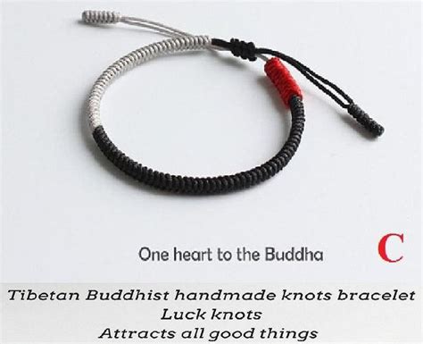 Tibetan Buddhist Handmade Knots Lucky Rope Bracelet Unisex Monks