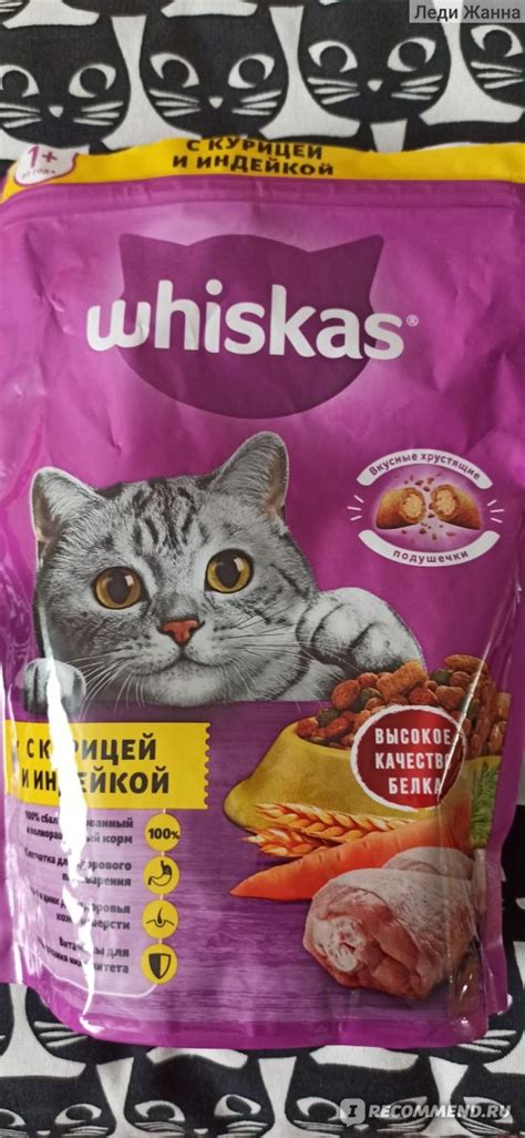 Корм для кошек Whiskas сухой (подушечки) с паштетом Курица-Индейка ...