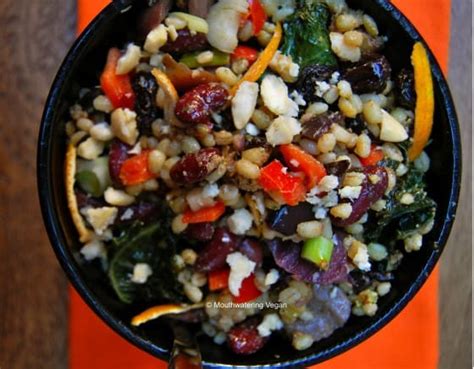 Barley Pesto Kale Zesty Veg Salad Mouthwatering Vegan