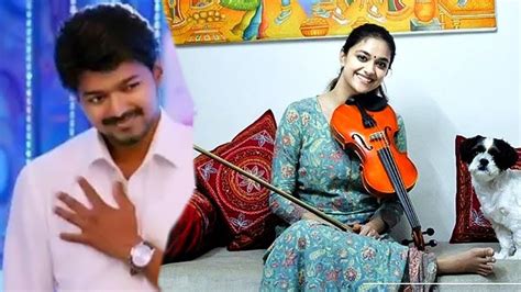 Keerthy Suresh Play Violin Song To Thalapathy Vijay On His Birthday