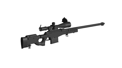 Obj File Accuracy International Awm Sniper Rifle D Printer Model To