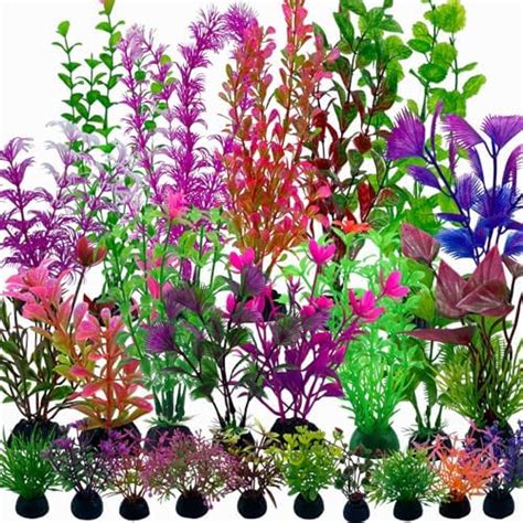 Amazon QUOZUO Fish Tank Decorations Plants 20pcs Aquarium