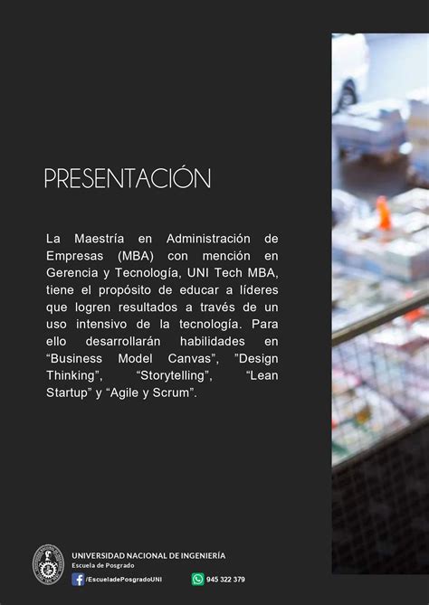 Uni Posgrado Brochure Maestr A En Administraci N De Empresas