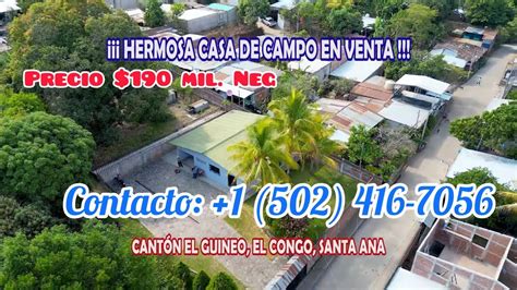 Casa En Venta En El Congo Santa Ana El Salvador