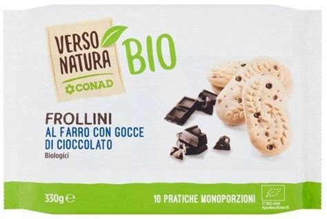 Verso Natura Bio Frollini Al Farro Con Gocce Di Cioccolato Biologici