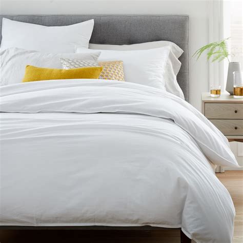 Organic Washed Cotton Percale Duvet Cover Shams West Elm