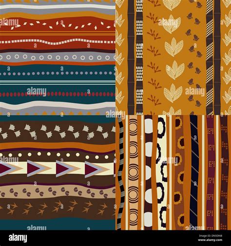 Set Of African Ethnic Seamless Patterns Stock Vector Image And Art Alamy