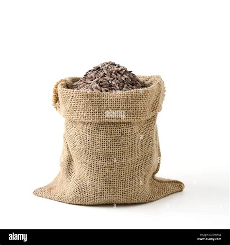 brown rice in sack bag Stock Photo - Alamy