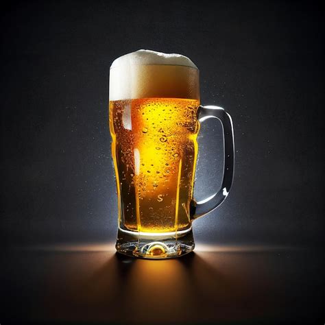 Premium Photo A Glass Of Beer On Black Background