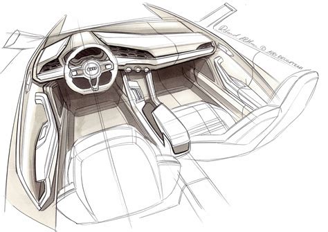 Audi Crosslane Coupe Concept - Interior Design Sketch - Car Body Design