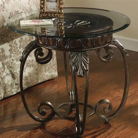 Tullio Metal Round End Table By Signature Design By Ashley Round Glass Coffee Table End