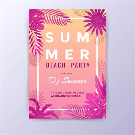 Реалистичный вертикальный шаблон плаката летней вечеринки | Бесплатно ...