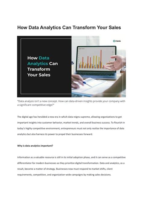 Ppt How Data Analytics Can Transform Your Sales Powerpoint