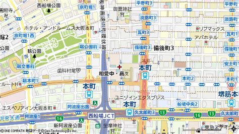 大阪府大阪市中央区本町 地図（住所一覧から検索） ：マピオン