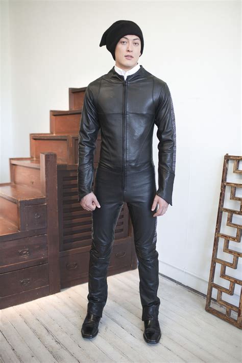 Streamline Leather Black Suilt With White Embroidering Leather Biker Wear Leather Wear