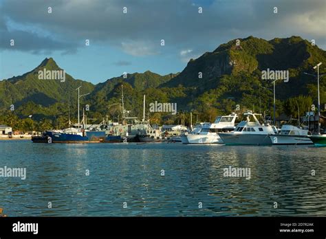 Boats Avatui Harbour Avarua Rarotonga Cook Islands South Pacific