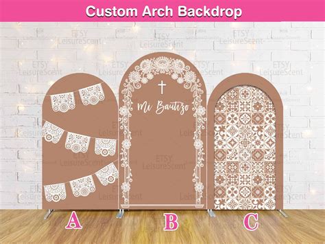 Mi Bautizo Arch Backdrop Cover Stand Cielito Lindo Baptism Baby Girl