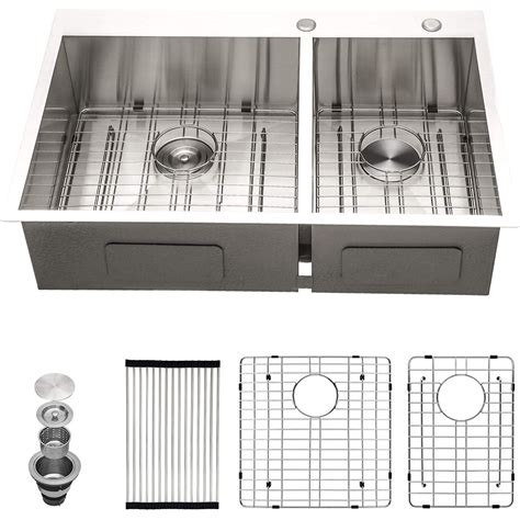 Modern Design Stainless Steel Handmade Double Bowl Sink With Kitchen