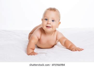 Naked Baby Boy Smiling On White Stock Photo Shutterstock