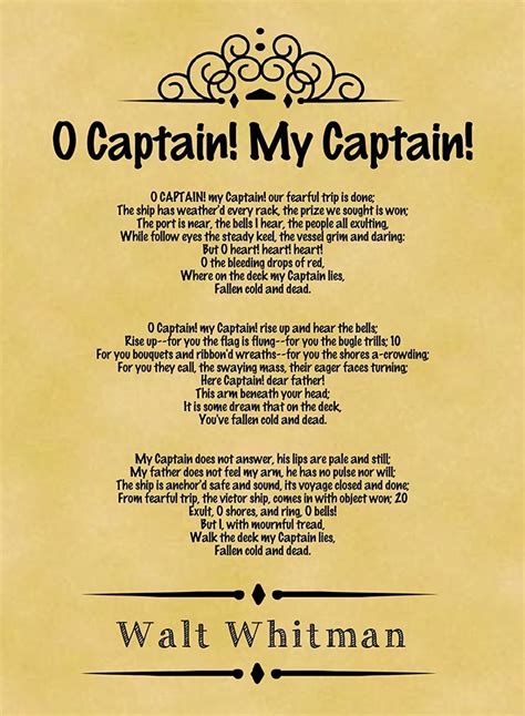 O Captain My Captain Walt Whitman Abraham Lincoln And The Civil War