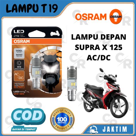 LAMPU BOHLAM DEPAN MOTOR SUPRA X 125 LED OSRAM T19 AC DC H6 ORIGINAL