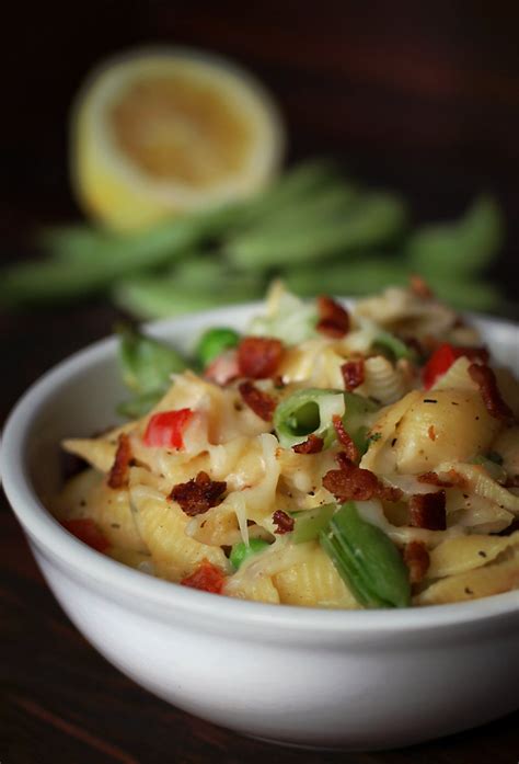 Pasta With Lemon Cream Sauce Bacon And Peas Cooked From The Heart