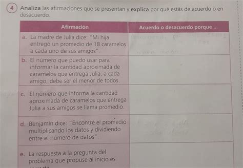 desacuerdo Afirmación a La madre de Julia dice Mi hija entregó un