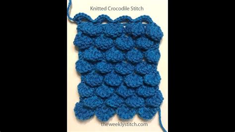 Crocodile Stitch Knit Version - YouTube