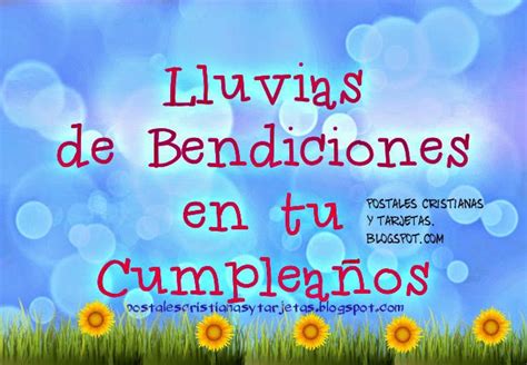 Lluvias de Bendiciones en tu Cumpleaños Postales Cristianas y Tarjetas