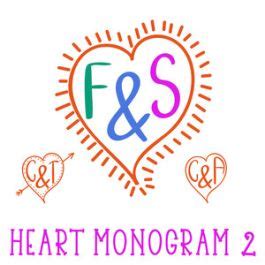 heart monogram font