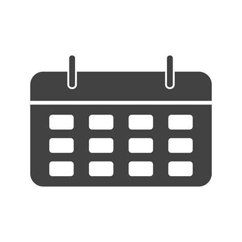 Calendar Glyph Black Icon Vector Art At Vecteezy