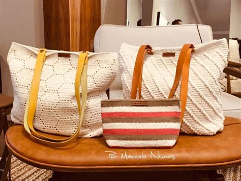 Marcelo Nunes Croche no Instagram Pra quem ama bolsas em crochê Três