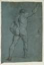 A Standing Male Nude With Right Arm Raised Seen From Behind Joseph