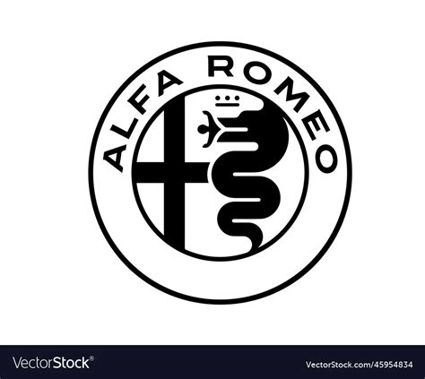 Alfa Romeo Brand Symbol Logo Black Design Vector Image