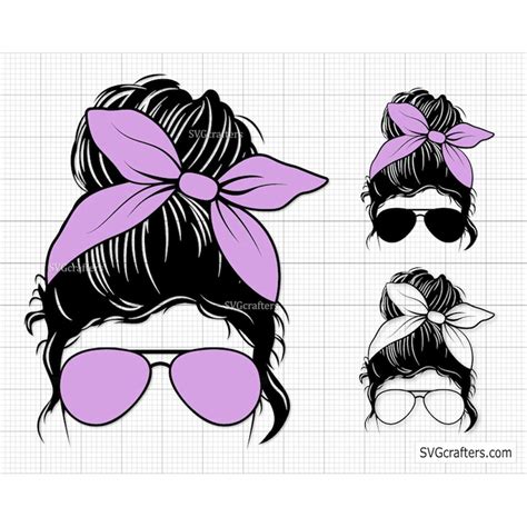 Momlife Png Svg Messy Bun Hair Svg Png Layered Mom Skull S Inspire