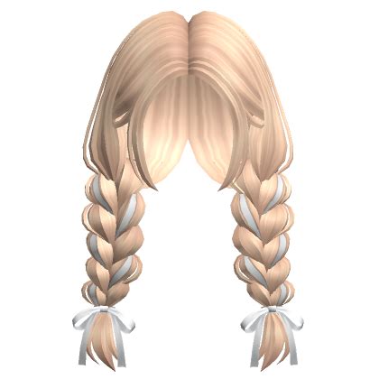 Low Messy Braids W Bow In Blonde Roblox