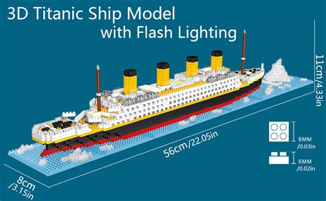 Amazon AXSDXA Titanic Ship Model Building Block Set With LED