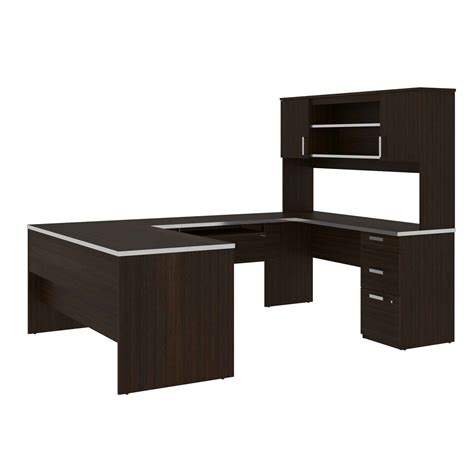 Ridgeley 65W U-Shaped Executive Desk with Pedestal and Hutch | Bestar