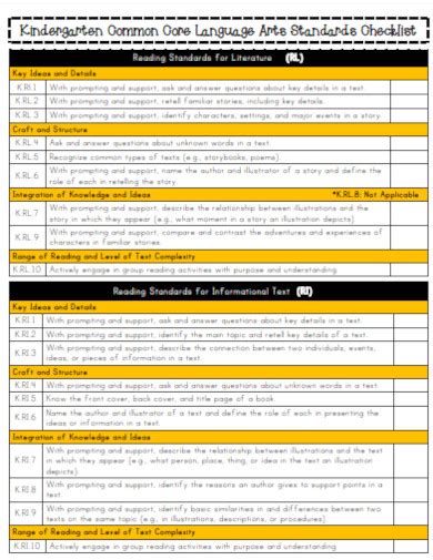 25 Sample Kindergarten Checklist In Pdf