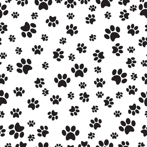 Perro Pata Sin Costura Gato Pata Perro Pata Gatito Vector Seamless