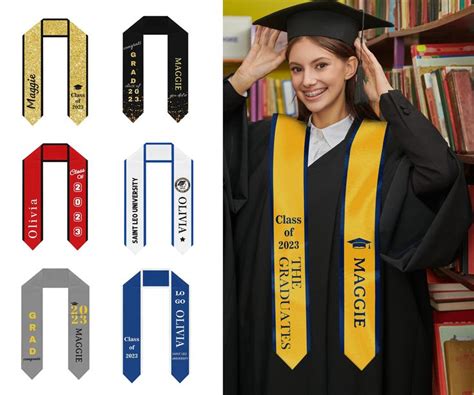 Custom Graduation Stole Customize Name Graduation Stole Class Of 2024 Personalized College