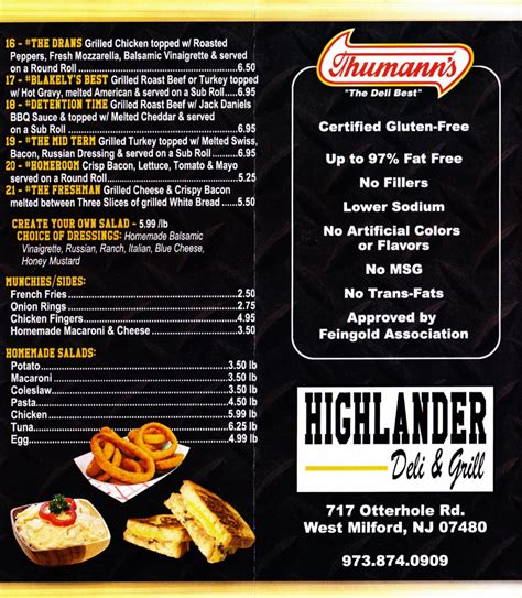 Highlander Deli West Milford Nj 07480
