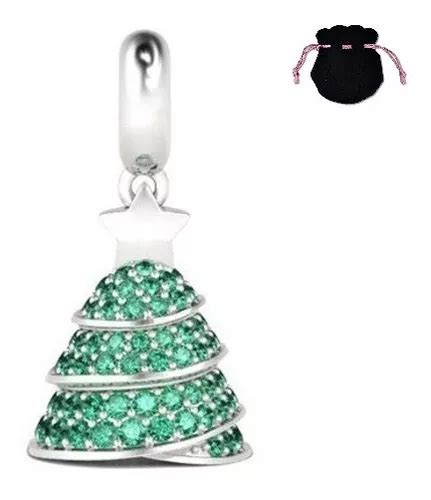 Charm Dije Plata S Pino Navidad Con Estrella Para Pulsera Env O Gratis