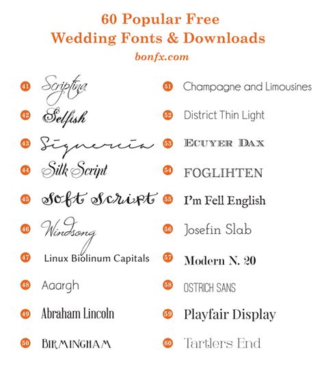 60 Popular Free Wedding Fonts | BonFX