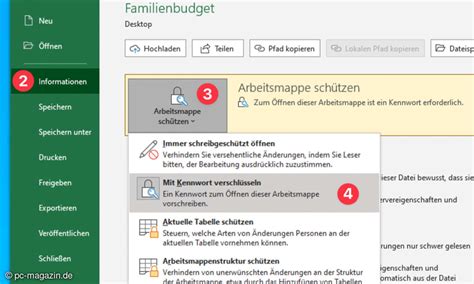 Excel Datei Mit Passwort Sch Tzen Und Passwort Entfernen Pc Magazin