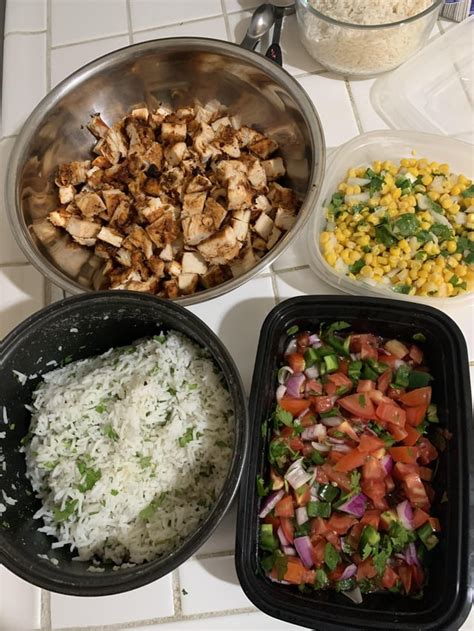 Meal Prepped My Own Chipotle Chicken Bowls R Mealprepsunday