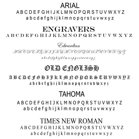 Engraving Font Options Curated Los Angeles