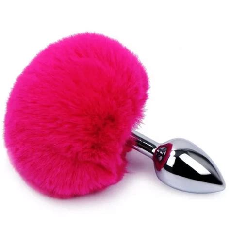 Plug Anal M Inox Cauda Rabo Coelho Pompom Excita Sexo Tes O Cor Pink