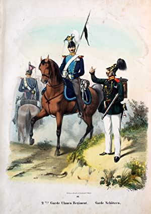 Tes Garde Ulanen Regiment Garde Sch Tzen Originale Altkolorierte